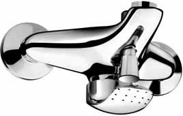 Grifería & Hidroterapia 165 4º Monomando baño y ducha Cr 2410901 Single lever bath and shower mixer Ma 2410905 Inversor automático compaq latón Automatic brass compaq diverter Conexión para flexo 1/2