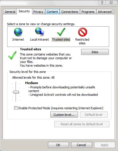 Internet Explorer Portal can be used with Internet Explorer version 7 or higher.