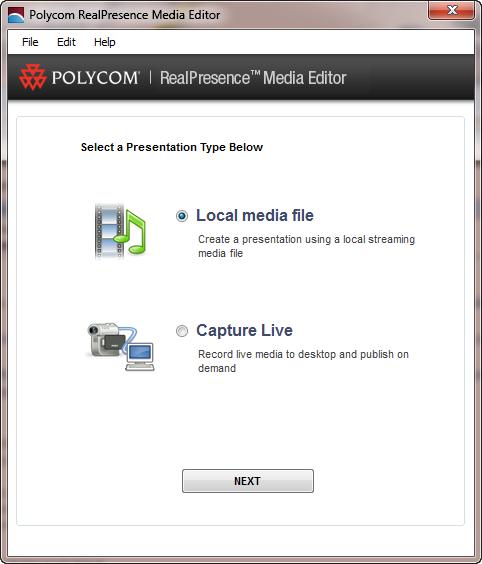 Creting A Presenttion Lunching Medi Editor 1 To lunch Medi Editor, first click the desktop icon or open it from the Progrms/Polycom menu.