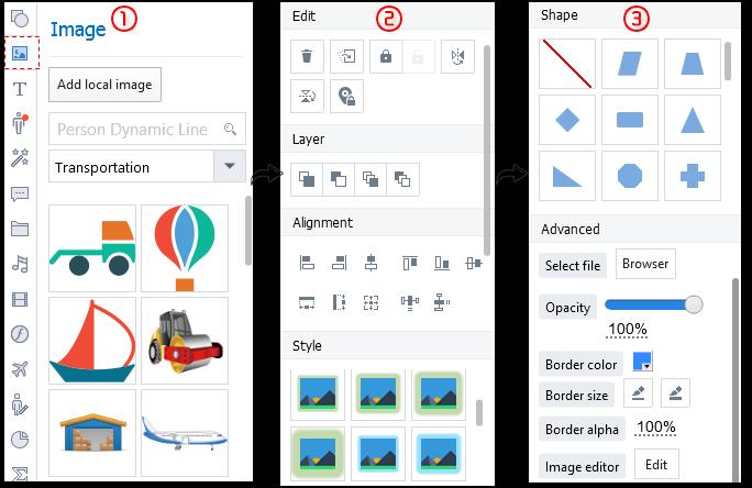3. Add Text Click Text button to add text to canvas.