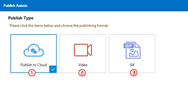 Publishing Interface Publish to Cloud Click to publish your video