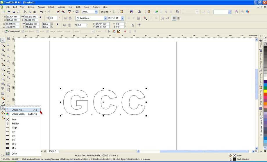 Expert 24 User Manual CorelDRAW Output Instruction The following is an example of how to output