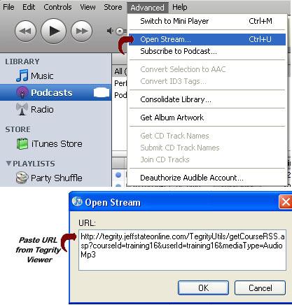 Note: Refer to itunes and ipod documentation for additional information and synchronizing podcasts. Note: you must have itunes installed. You can download itunes for free at http://www.apple.