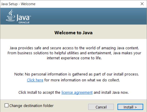 On the page producer JAVA select button Free Java Download and then Agree and Start Free Download.