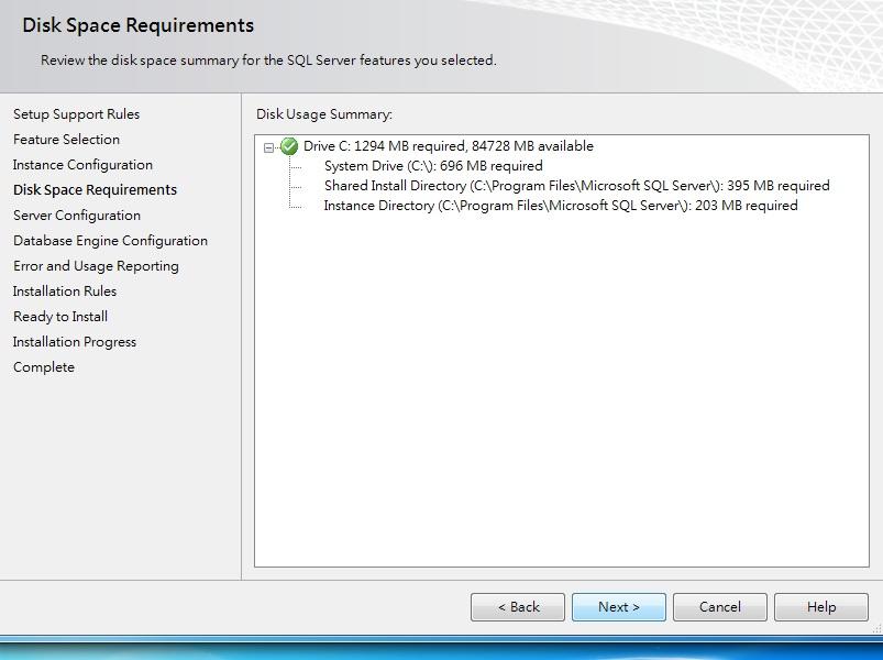 11 Disk Space Requirements: Review the disk space summary for the