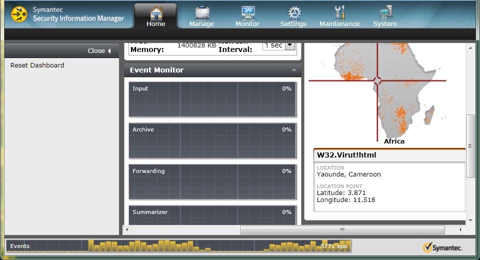 5.4 Monitoring input & archiving queues using Web UI This is snapshot of Event Monitor Panel in Home tab at SSIM Web UI.