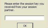pcvisit session with password: If a password was set for the pcvisit session, ask your Guest to input the password when prompted and then click OK.
