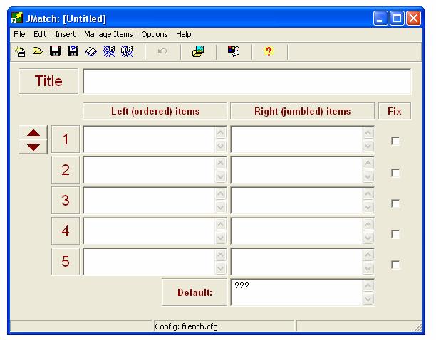 A. Creating a drag and drop Match-up Exercise with pictures and target language words. From the Hot Potatoes front page open the JMatch application by double clicking the icon.