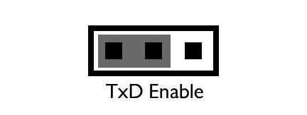 6.1.2 J6 - TxD Enable 1-2 Selects TxD for the virtual serial port (default: ON) 2-3 Selects TxD for LIN0 Figure 6-3: TxD Enable (J6) 6.1.3 J7 - RxD Enable 1-2 Selects RxD for the virtual serial port