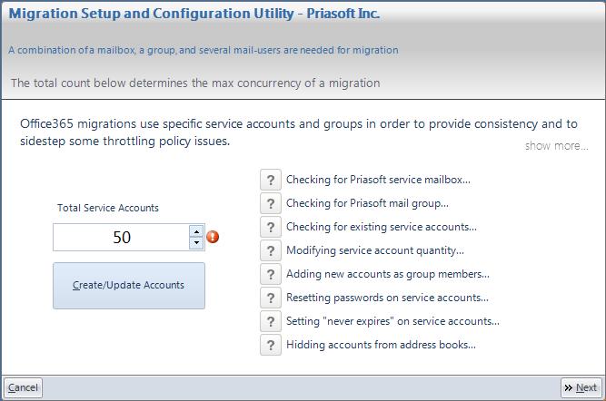 17 3. Office 365 Migratin Service Accunts A unique and market leading feature f the Priasft Migratin Suite fr Office365 is ur ability t circumvent the built-in thrttling that exists when attempting t