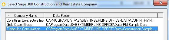 Select the Launch General Ledger Import Entries option and click on Timberline Construction. The.