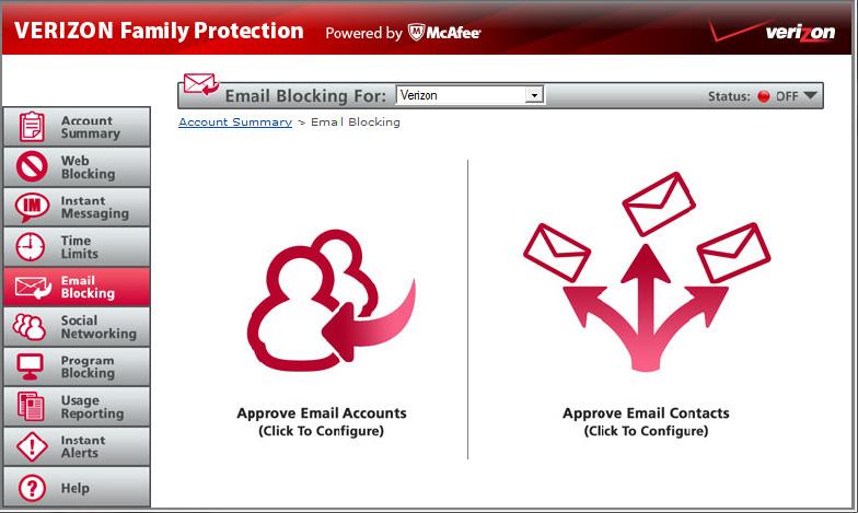 Chapter 2 Setting up Family Protection 19 Blocking emails You can use Family Protection to manage how your family members send and receive email messages.