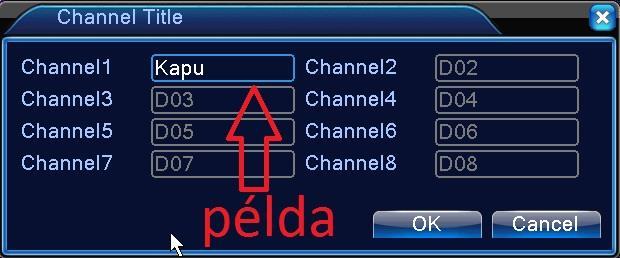 4.3.5 Display setup a Channel title: Give name to any channel.