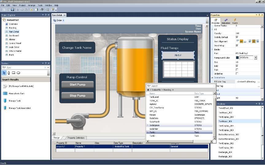 View Designer ENHANCED INTEGRATION WITH LOGIX Logix-based alarms are automatically available on the PanelView 5500 Logix tag extended