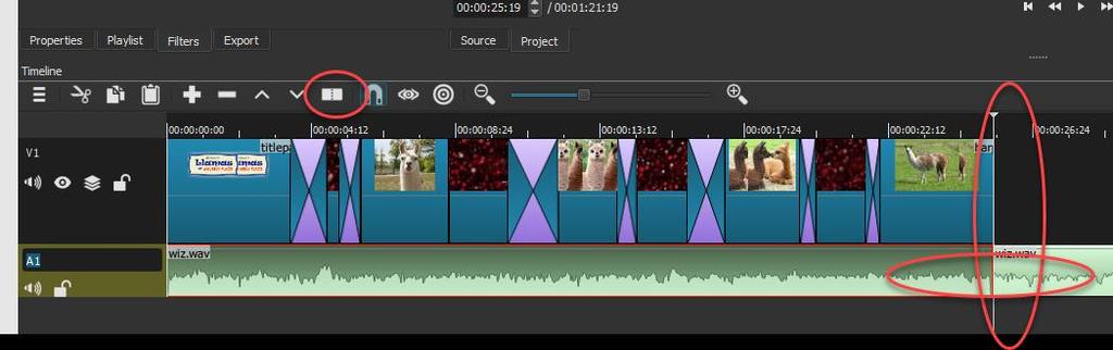 24. At the VERY left of the Timeline (where the V1 is), right click and select Add Audio Track You will then see an audio track BELOW the video track. 25.
