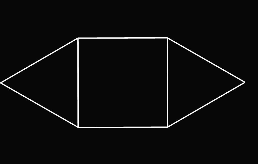 Figure 3: A figure that is invariant under the symmetry group consisiting of the operations I, R 180, S x, and S y. It has the same symmetry group as a rectangle.
