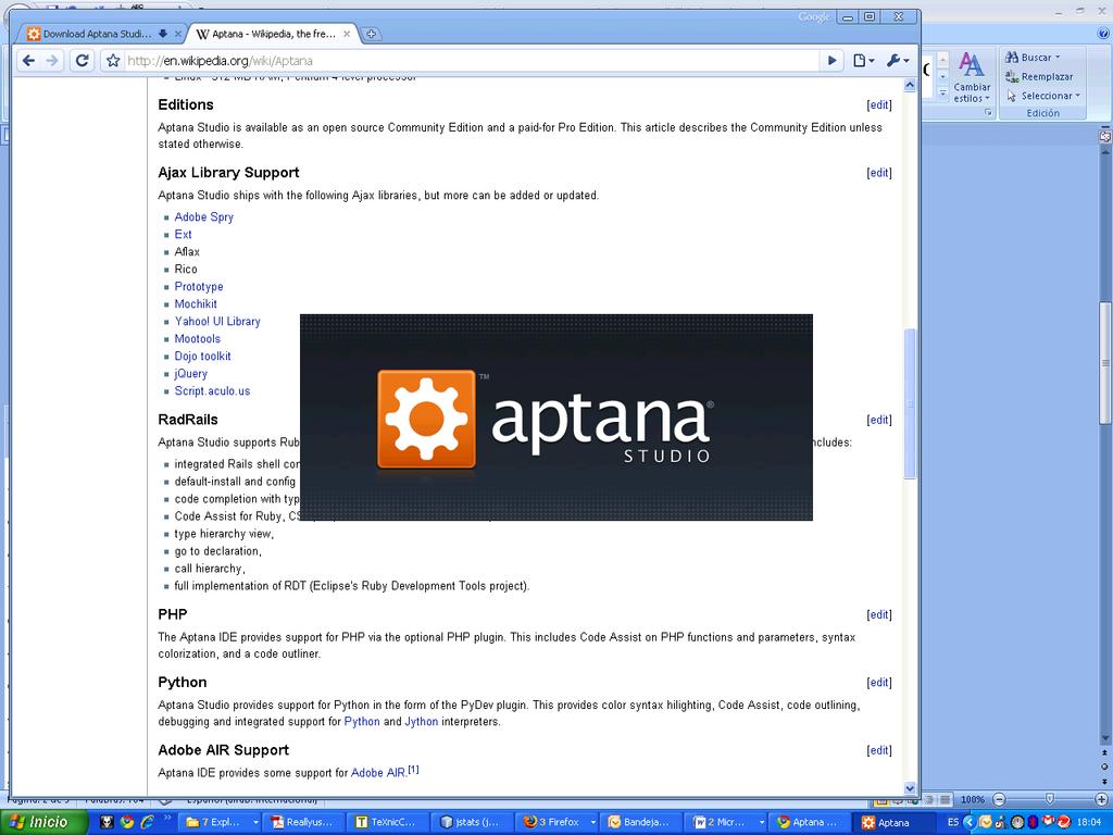 4. Introduction to Aptana is an Eclipse-based integrated development environment (IDE) to support the development of web applications.