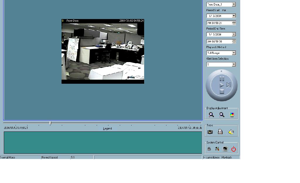 Under the normal display (single frame) mode, you can use all the tools provided with the playback program, except the page control.