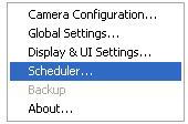 Start the Scheduler The scheduler will not be accessible until at least one camera has been added to the camera list.