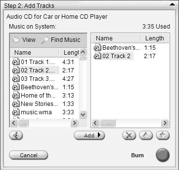 4 Insert a music CD. Select View and then select your CD-ROM drive to view the tracks on your CD.