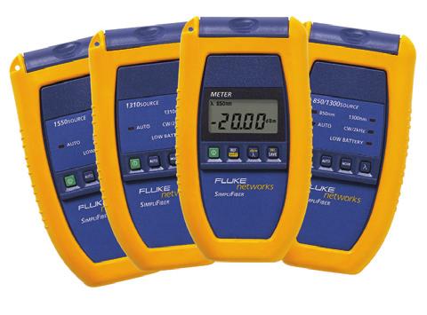 Optional Fiber Optic Sources SimpliFiber light sources enable loss measurements with OptiFiber test modules featuring a power meter.