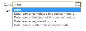 . Modules If you also want to see information on the modules for each course, for learners, select this option. Course filter.