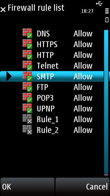 Trend Micro Mobile Security for Symbian OS /S60 5th Edition User s Guide 6 Using the Firewall To move a rule up or down the list: 1. Tap Options > Settings > Firewall on the main screen. 2.