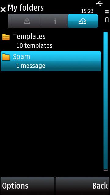 Filtering SMS Messages Handling Blocked SMS Messages Mobile Security moves blocked SMS messages to a Spam folder inside the My folders folder (shown in Figure 7-6).