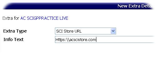 In this example the extra is SCI Store and is added at Health Board level.