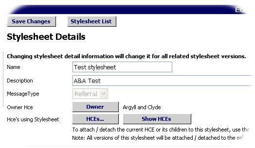 4 Creating another version requires a change to the XSLT code click on the Stylesheet XSLT button Note: Anything you change within the Stylesheet Details section will change all versions 5 Replace or