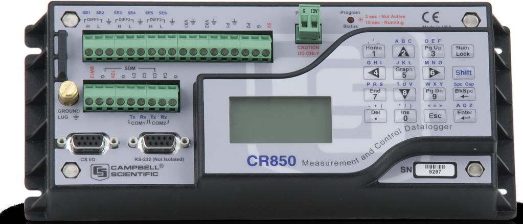 CR800 and CR850 Measurement and Control Systems The CR800 and CR850 dataloggers provide precision measurement capabilities in a rugged, battery-operated package.