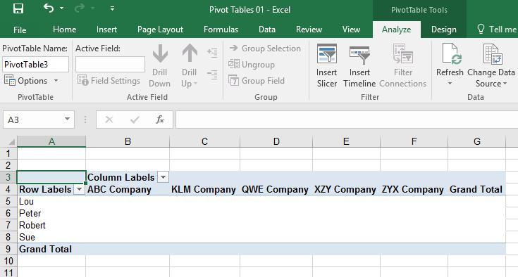 Within the Pivot Table Field List click on the