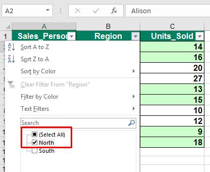 Excel 2016 Advanced Page 111 Click on the North check box.