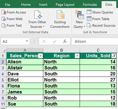 Excel 2016 Advanced Page 114 In the box to the right enter the number 11. The dialog box will now look like this. Click on the OK button and the filtered list will look like this.
