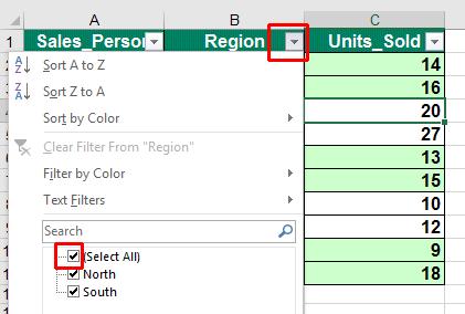 Excel 2016 Advanced Page 116 Click on the down