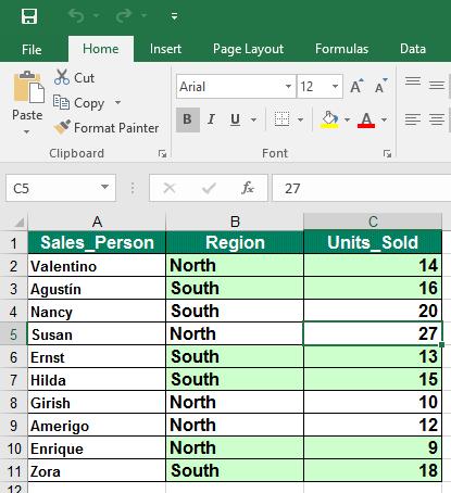 Excel 2016 Advanced Page 119 Click within any cell within the list.