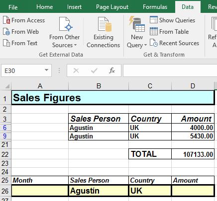 Click on the OK button and Excel will filter the list, showing only records that match