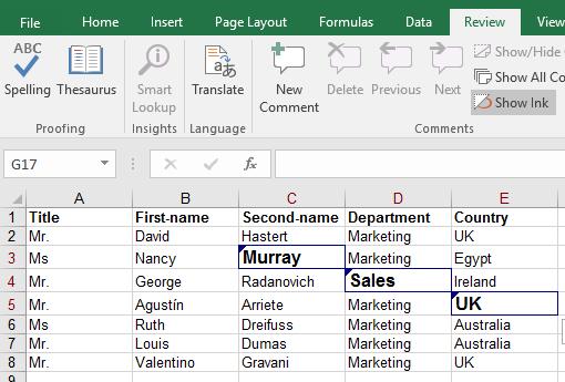 Excel 2016 Advanced Page 138 Make some changes to the workbook.