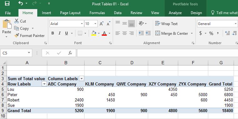 Excel 2016 Advanced Page 14 You will see the data change, as illustrated. Save your changes and close the workbook.