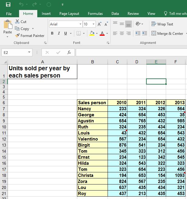 Excel 2016 Advanced Page 199 Move the mouse over each of these cells to view the comments.