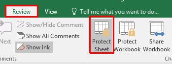 Excel 2016 Advanced Page 223 formula is still displayed within the Formula Bar. We now need to protect the worksheet.