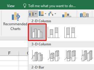 Excel 2016 Advanced Page 34 A column chart will be inserted
