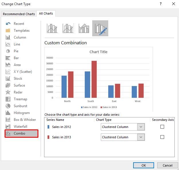 Excel 2016 Advanced Page 36 Within the left-hand side of the dialog box click on the Combo button.