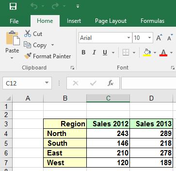 Excel 2016 Advanced Page 78 Within the first workbook, select the data range B3:D7. Press Ctrl+C to copy the selected range to the Clipboard. Switch to the second workbook.