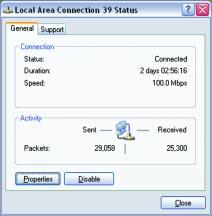 Select the Local Area Connection icon for the applicable Ethernet adapter (usually it is the first Local Area Connection listed). Double-click the Local Area Connection. Figure 7-7 5.