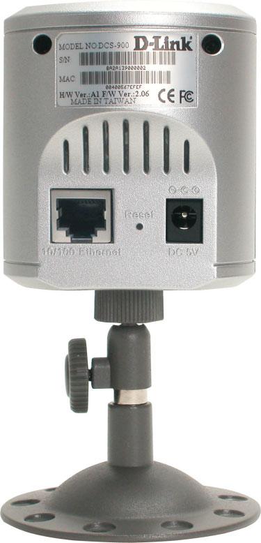 Connections Rear Panel view Ethernet Cable Connector Reset Button DC Power Connector Network Cable Connector The DCS-900 features an RJ-45 connector for connections to 10Base-T Ethernet cabling or
