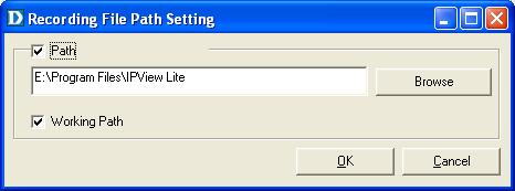 IPView Lite (continued) Camera Property Settings > Recording File Options You can adjust the maximum file size by clicking on By File Size from the Recording File Options field.