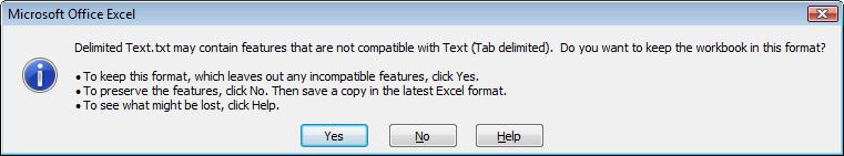 Read this dialog carefully. Click on the No button. The Save As dialog box will be displayed.