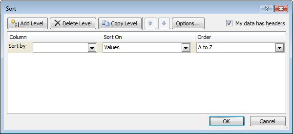 Click on the down arrow to the right of the Sort by section of the dialog box, and select Second-name.