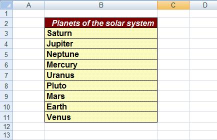 We want to perform a custom sort so that the planets are sorted by distance from the Sun.